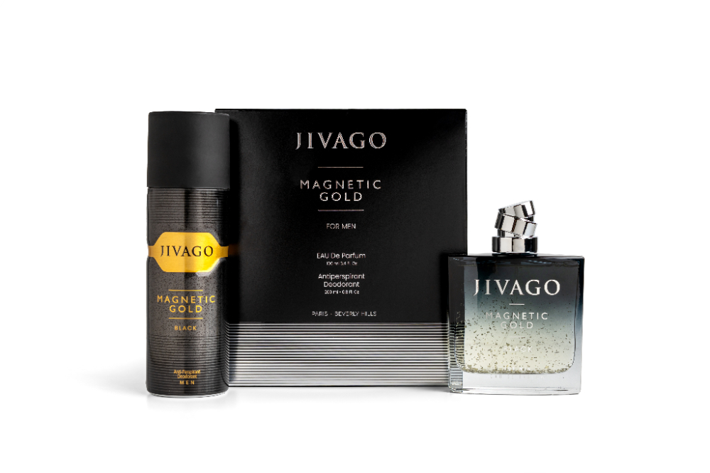 SET MAGNETIC GOLD BLACK FOR MEN 100ML EDP + DEODORANT 200ML
